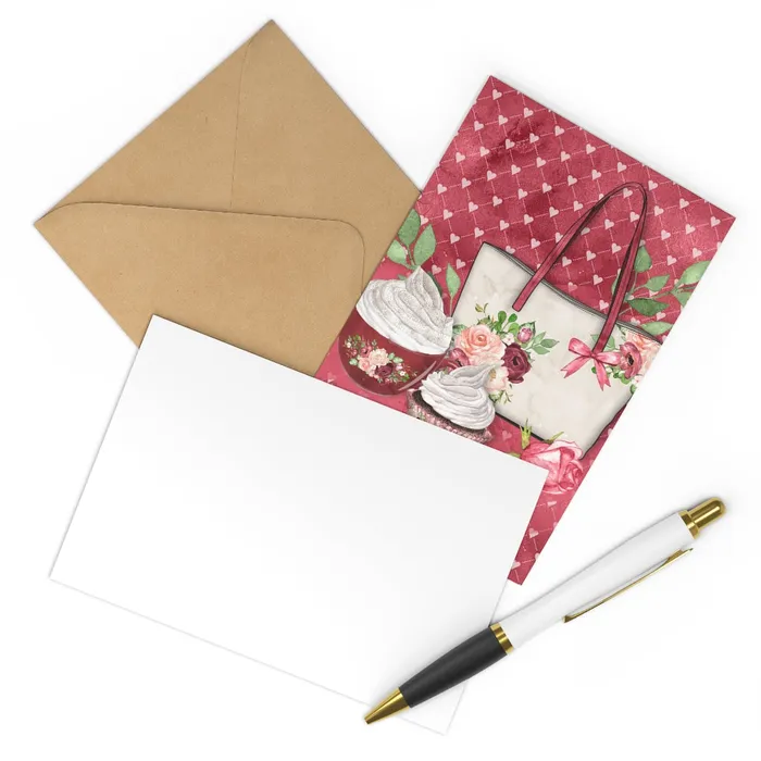 Coffee Time Postcards with Envelope 7 pcs Portraits by NC Necklaces