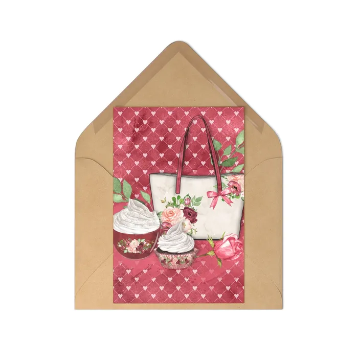 Coffee Time Postcards with Envelope 7 pcs Portraits by NC Necklaces