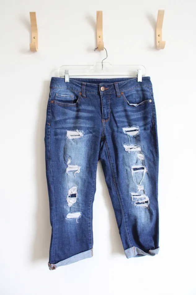 Necklaces Time And Tru Time And Tru Distressed Cuffed Jean Capri Pants 8