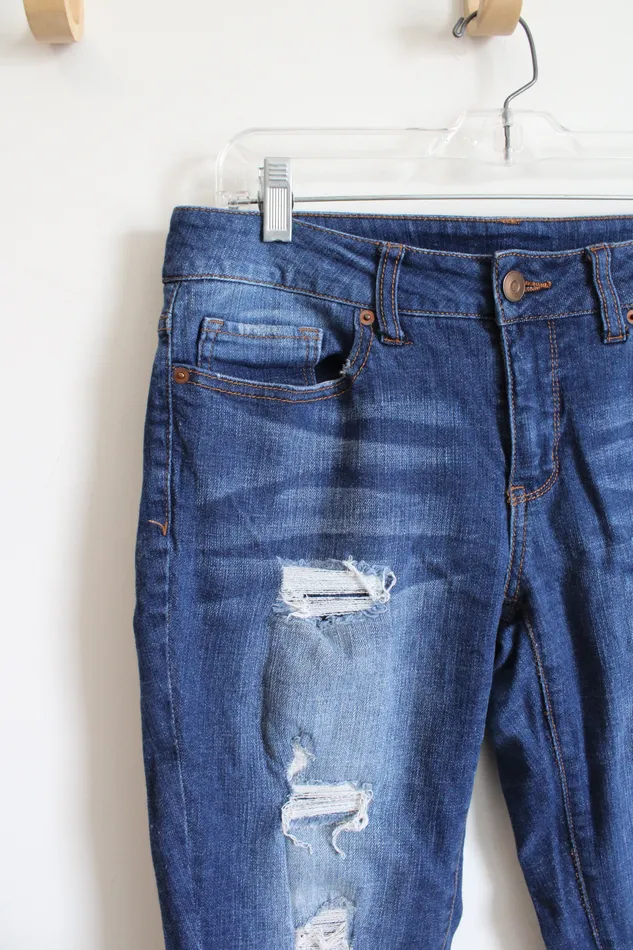 Necklaces Time And Tru Time And Tru Distressed Cuffed Jean Capri Pants 8