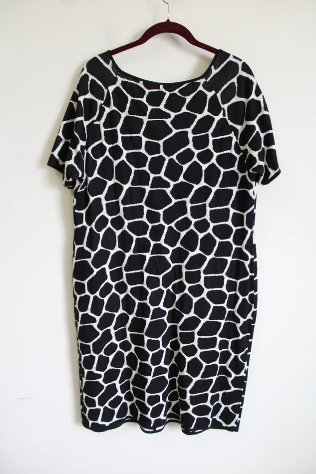 NEW Talbots Black Giraffe Knit Sweater Dress XL Talbots Rings