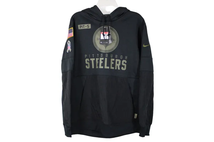 Nike Rings NEW Nike Pittsburgh Steelers NFL Black Hoodie L