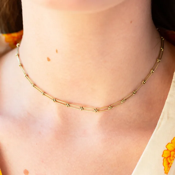 Antique Necklaces Victorian Choker 14k Gold Chain Necklace