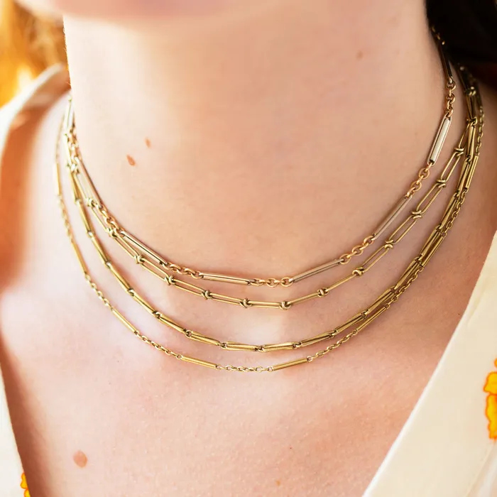 Antique Necklaces Victorian Choker 14k Gold Chain Necklace