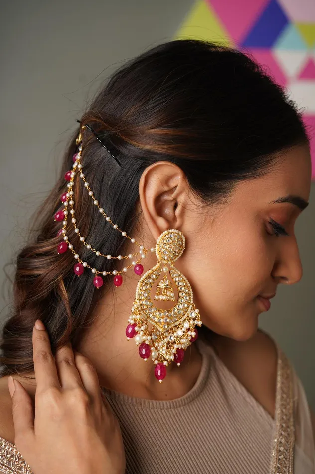 Attrangi Necklaces Bilaani 3 layer Pearl Hair Chain Attrangi Necklaces Bilaani 3 layer Pearl Hair Chain