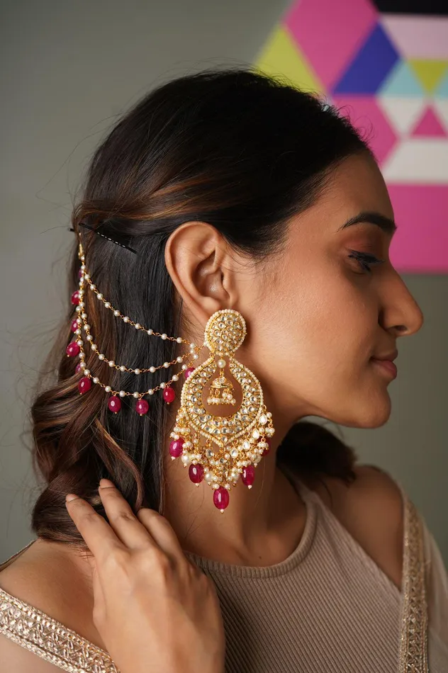 Attrangi Necklaces Bilaani 3 layer Pearl Hair Chain Attrangi Necklaces Bilaani 3 layer Pearl Hair Chain
