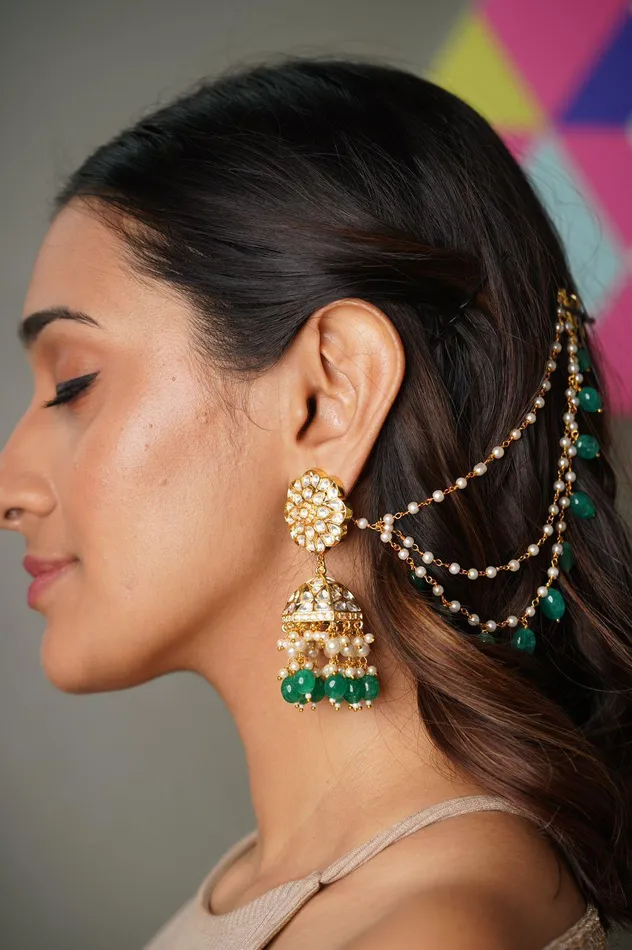 Attrangi Necklaces Bilaani 3 layer Pearl Hair Chain Attrangi Necklaces Bilaani 3 layer Pearl Hair Chain