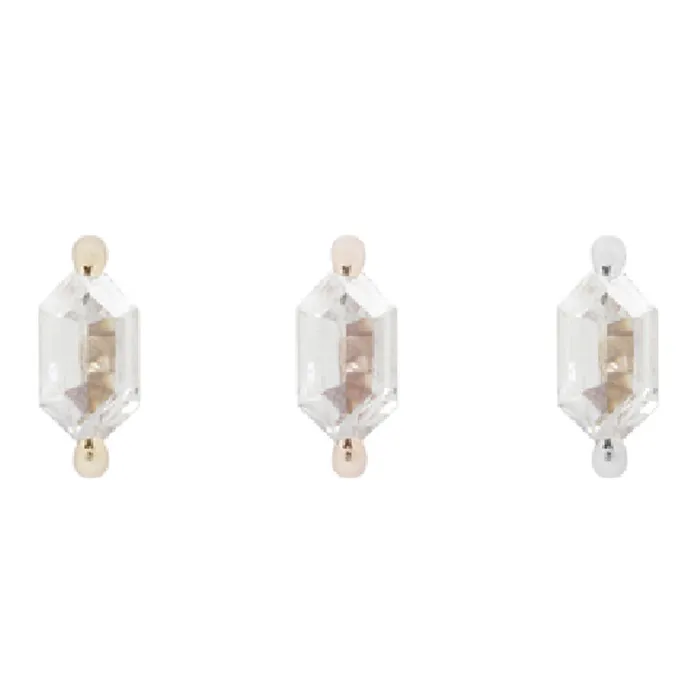 Buddha Jewelry Organics threadless Oh My My End in Gold with CZ Earrings