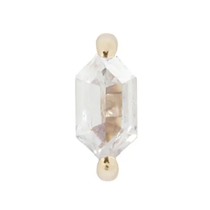 Buddha Jewelry Organics threadless Oh My My End in Gold with CZ Earrings