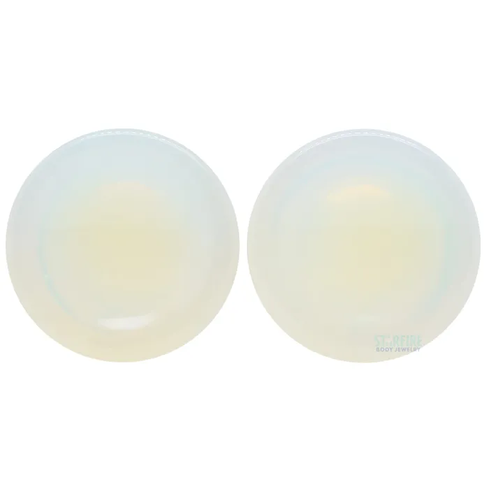 Diablo Organics Concave Stone Plugs Opalite Rings