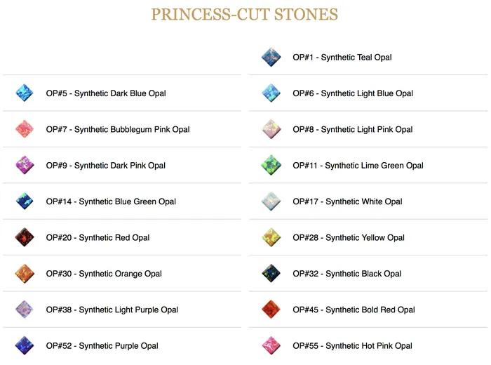 Earrings Square Opal Threaded End in Gold Anatometal