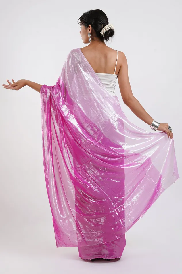 Earrings Teejh Kaalki Pink Shimmer Chiffon Saree Teejh