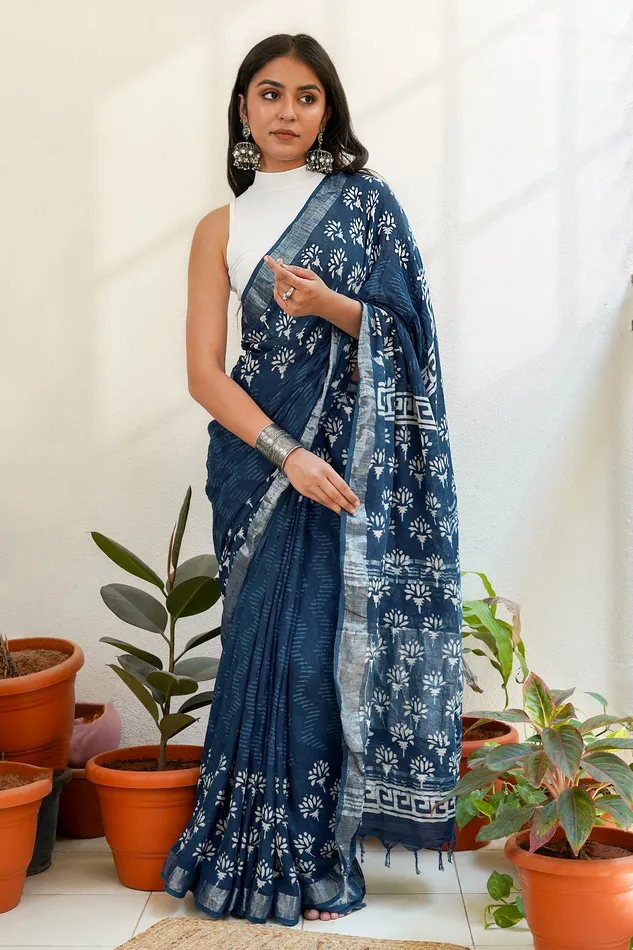 Earrings Teejh Teejh Navy Serenade Saree