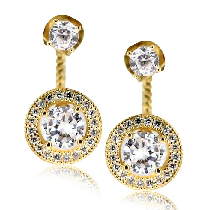 Earrings YELLOW 21297GLD 14K Yellow Gold Plated 925 Sterling Silver PeekABoo Earrings