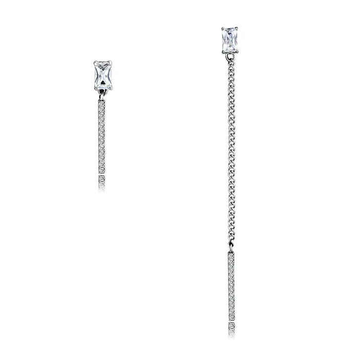 Green CJ202 Wholesale Womens Stainless Steel AAA Grade CZ Clear Dangle Earrings Earrings Green CJ202 Wholesale Womens Stainless Steel AAA Grade CZ Clear Dangle Earrings Earrings