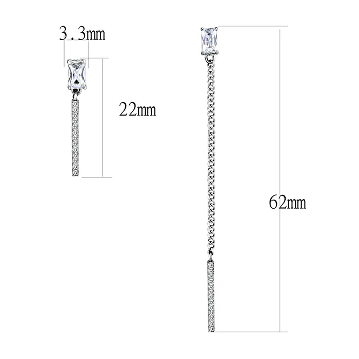 Green CJ202 Wholesale Womens Stainless Steel AAA Grade CZ Clear Dangle Earrings Earrings Green CJ202 Wholesale Womens Stainless Steel AAA Grade CZ Clear Dangle Earrings Earrings