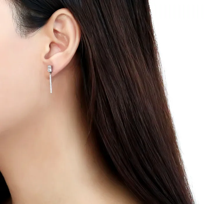 Green CJ202 Wholesale Womens Stainless Steel AAA Grade CZ Clear Dangle Earrings Earrings Green CJ202 Wholesale Womens Stainless Steel AAA Grade CZ Clear Dangle Earrings Earrings