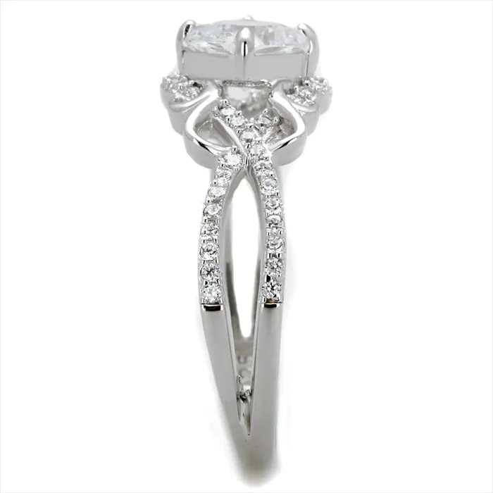 Green Rings CJ421 Wholesale Womens 925 Sterling Silver Rhodium AAA Grade CZ Clear Filigree Ring Green Rings CJ421 Wholesale Womens 925 Sterling Silver Rhodium AAA Grade CZ Clear Filigree Ring