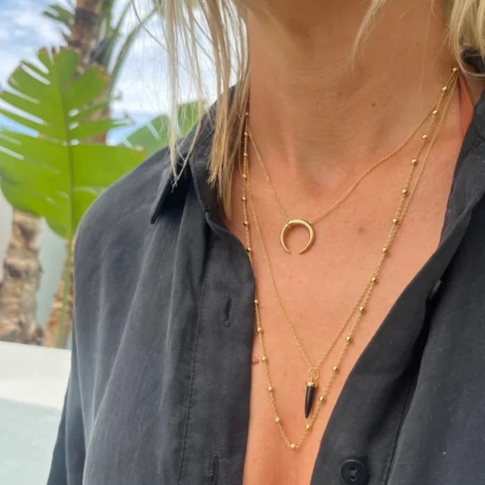 Horn Necklace with Slider Clasp Scream Pretty Necklaces Horn Necklace with Slider Clasp Scream Pretty Necklaces