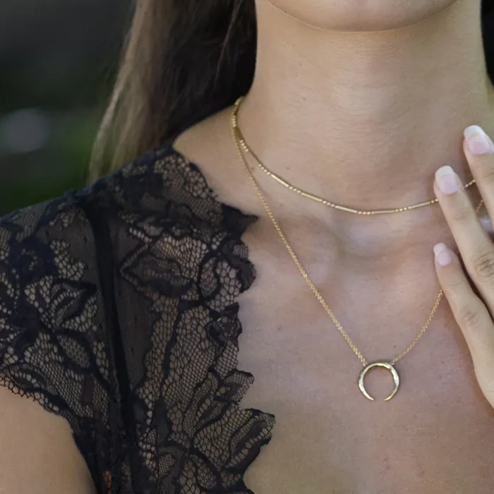Horn Necklace with Slider Clasp Scream Pretty Necklaces Horn Necklace with Slider Clasp Scream Pretty Necklaces