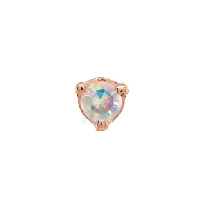 Rings Body Vision BVLA Three Prong Threaded End in Gold with Faceted Water Opal Rings Body Vision BVLA Three Prong Threaded End in Gold with Faceted Water Opal