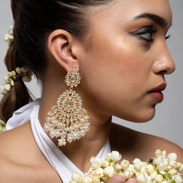 Teejh Earrings Teejh Hritika Pearl and Polki Earring