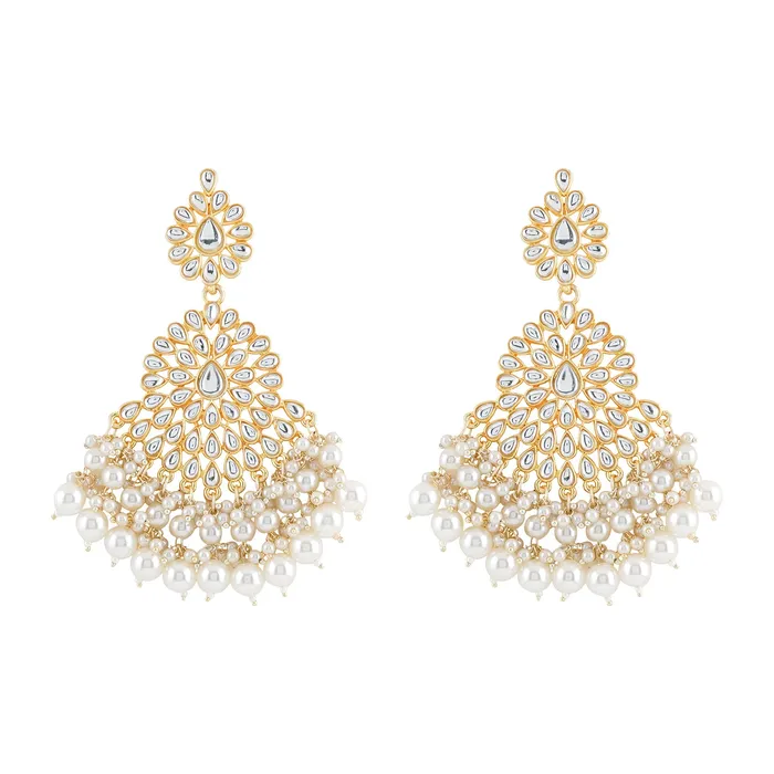 Teejh Earrings Teejh Hritika Pearl and Polki Earring Teejh Earrings Teejh Hritika Pearl and Polki Earring