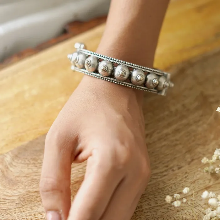 Teejh Sharmila Silver Oxidised Bangle Teejh Bracelets