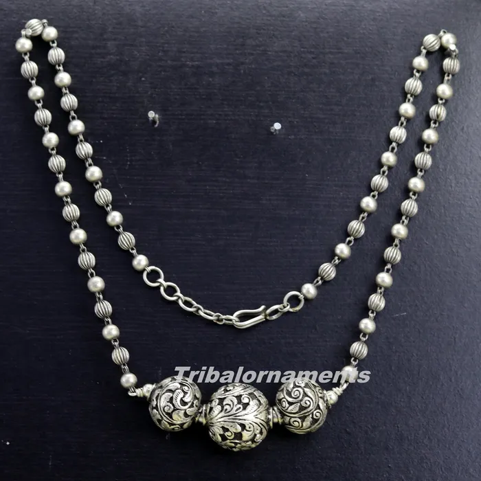 925 sterling silver handmade excellent chitai work 22 long vintage customized beaded necklace tribal belly dance bridal jewelry set119 TRIBAL ORNAMENTS Necklaces