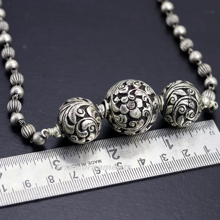 925 sterling silver handmade excellent chitai work 22 long vintage customized beaded necklace tribal belly dance bridal jewelry set119 TRIBAL ORNAMENTS Necklaces