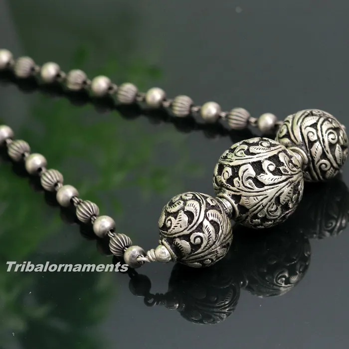 925 sterling silver handmade excellent chitai work 22 long vintage customized beaded necklace tribal belly dance bridal jewelry set119 TRIBAL ORNAMENTS Necklaces
