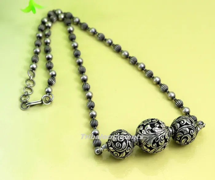 925 sterling silver handmade excellent chitai work 22 long vintage customized beaded necklace tribal belly dance bridal jewelry set119 TRIBAL ORNAMENTS Necklaces
