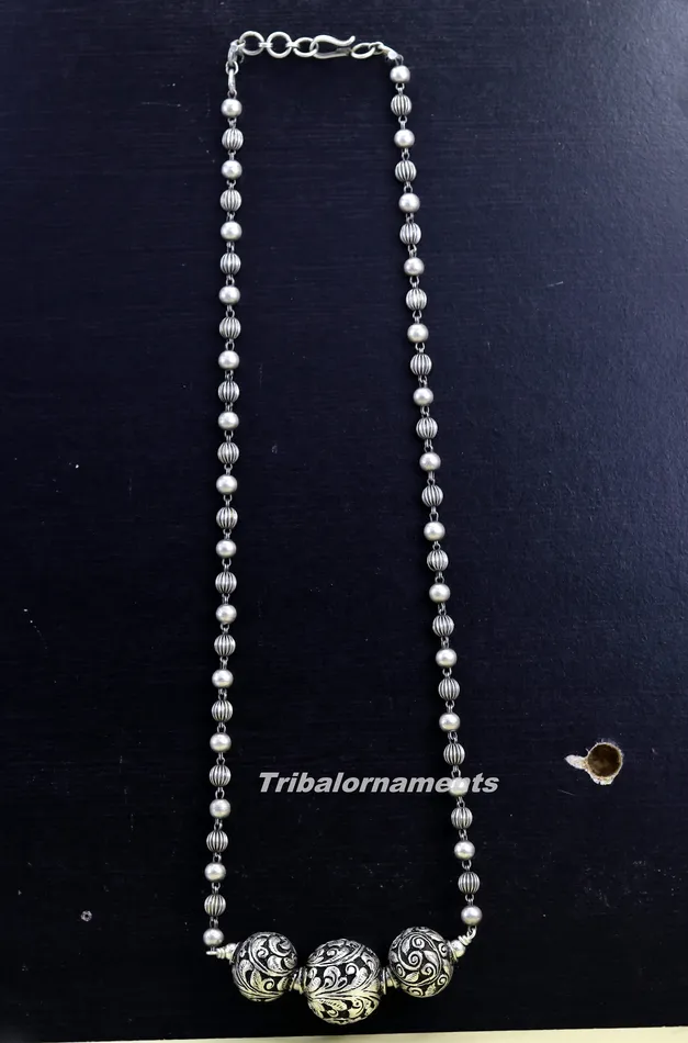 925 sterling silver handmade excellent chitai work 22 long vintage customized beaded necklace tribal belly dance bridal jewelry set119 TRIBAL ORNAMENTS Necklaces