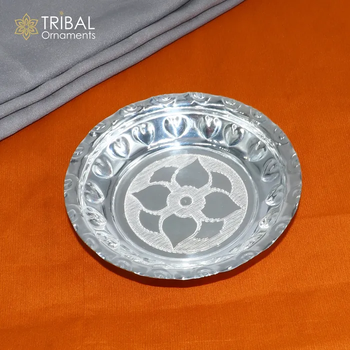 925 sterling silver handmade plate tray best gifting baby food serving silver utensils silver articles puja utensils sv315 TRIBAL ORNAMENTS Rings 925 sterling silver handmade plate tray best gifting baby food serving silver utensils silver articles puja utensils sv315 TRIBAL ORNAMENTS Rings