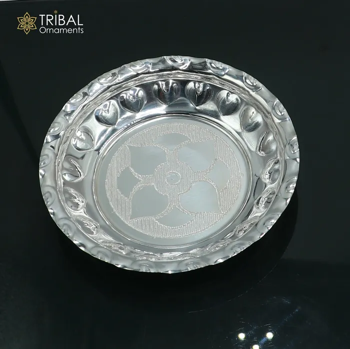 925 sterling silver handmade plate tray best gifting baby food serving silver utensils silver articles puja utensils sv315 TRIBAL ORNAMENTS Rings 925 sterling silver handmade plate tray best gifting baby food serving silver utensils silver articles puja utensils sv315 TRIBAL ORNAMENTS Rings