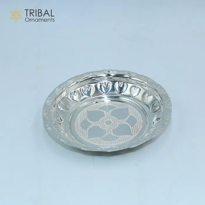 925 sterling silver handmade plate tray best gifting baby food serving silver utensils silver articles puja utensils sv315 TRIBAL ORNAMENTS Rings 925 sterling silver handmade plate tray best gifting baby food serving silver utensils silver articles puja utensils sv315 TRIBAL ORNAMENTS Rings