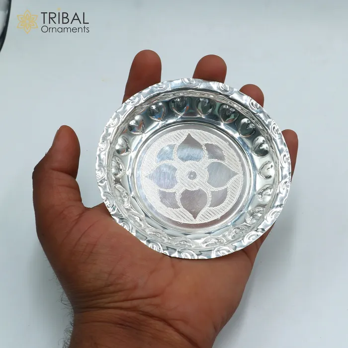 925 sterling silver handmade plate tray best gifting baby food serving silver utensils silver articles puja utensils sv315 TRIBAL ORNAMENTS Rings 925 sterling silver handmade plate tray best gifting baby food serving silver utensils silver articles puja utensils sv315 TRIBAL ORNAMENTS Rings