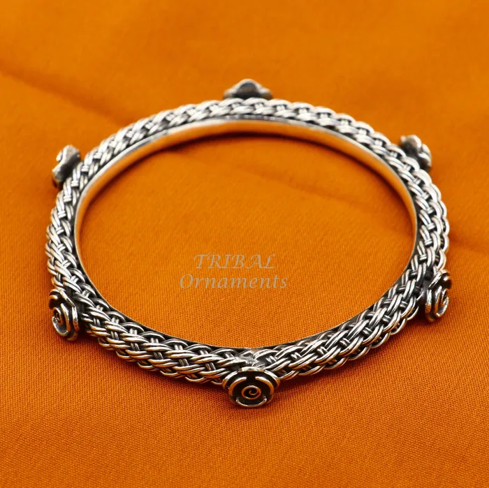 925 sterling silver handmade Vintage design ethnic flower bangle bracelet tribal jewelry best bride belly dance ethnic jewelry nsk509 TRIBAL ORNAMENTS Bracelets