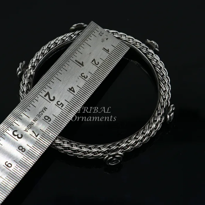 925 sterling silver handmade Vintage design ethnic flower bangle bracelet tribal jewelry best bride belly dance ethnic jewelry nsk509 TRIBAL ORNAMENTS Bracelets