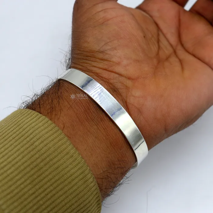 925 Sterling silverMens Silver Cuff BraceletMens Silver Bangle braceletMens solic cuff kada bracelet cuff211 TRIBAL ORNAMENTS Bracelets