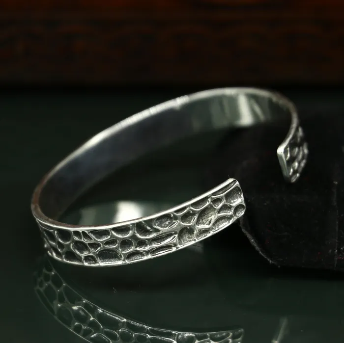 Authentic 925 sterling silver exclusive design handmade cuff kada bracelet easy to adjust with your wrist unisex jewelry cuff43 TRIBAL ORNAMENTS Bracelets