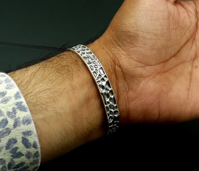 Authentic 925 sterling silver exclusive design handmade cuff kada bracelet easy to adjust with your wrist unisex jewelry cuff43 TRIBAL ORNAMENTS Bracelets