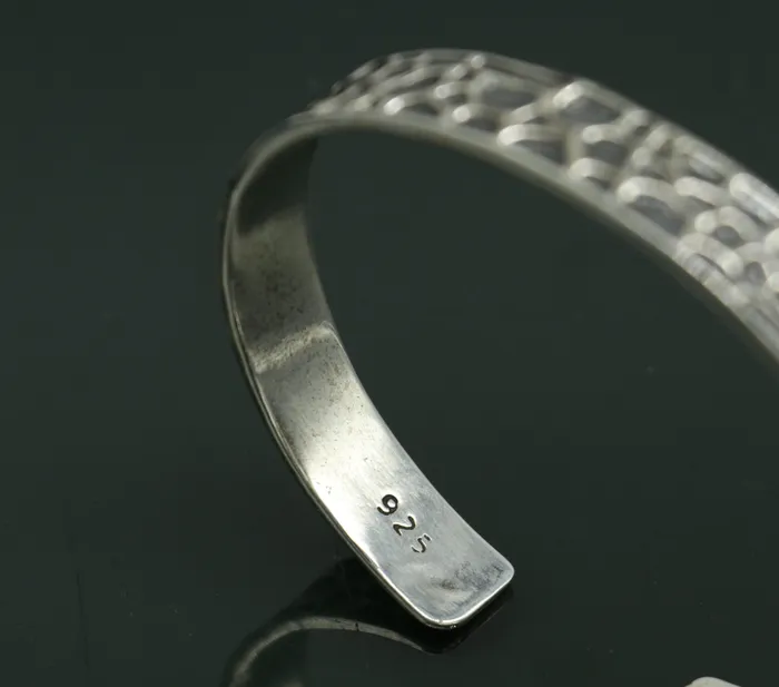 Authentic 925 sterling silver exclusive design handmade cuff kada bracelet easy to adjust with your wrist unisex jewelry cuff43 TRIBAL ORNAMENTS Bracelets