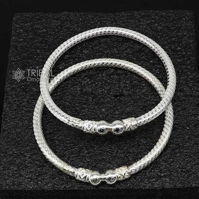 Bracelets 925 sterling silver plain shiny bright bangle bracelet kada excellent personalized gifting stylish fancy bangle mens or girls nba380 TRIBAL ORNAMENTS