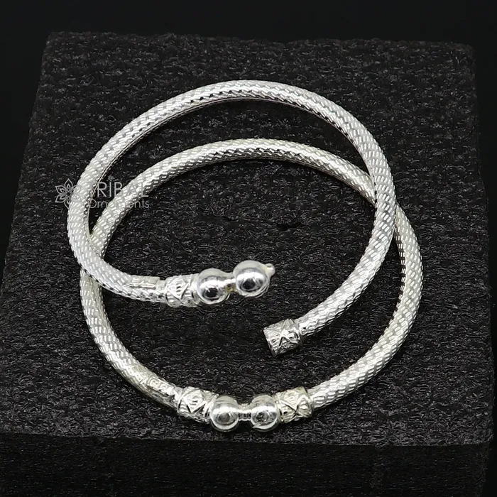 Bracelets 925 sterling silver plain shiny bright bangle bracelet kada excellent personalized gifting stylish fancy bangle mens or girls nba380 TRIBAL ORNAMENTS