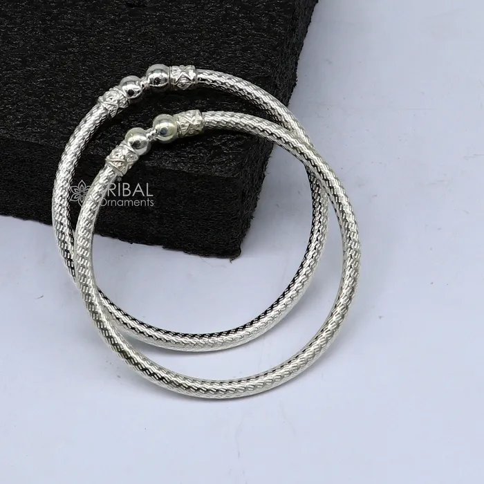 Bracelets 925 sterling silver plain shiny bright bangle bracelet kada excellent personalized gifting stylish fancy bangle mens or girls nba380 TRIBAL ORNAMENTS