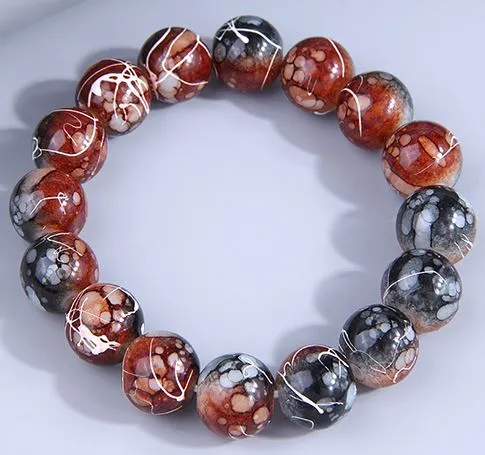 Bracelets AZ1176 Marble Brown Bead Bracelet 02