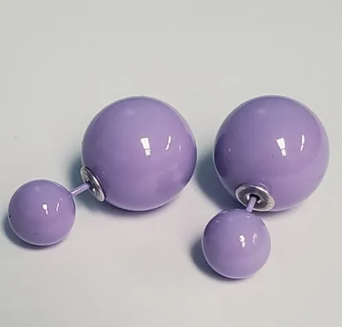 E1073 Lavender Double Ball Earrings Susan Earrings
