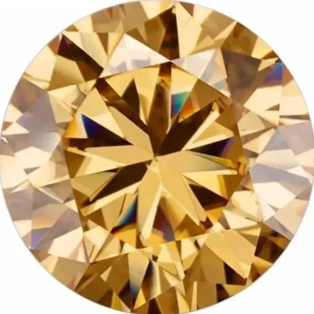 Fire Brilliance Rings Round Diamond Faceted FAB Brown Moissanite Loose Stone Fire Brilliance Rings Round Diamond Faceted FAB Brown Moissanite Loose Stone