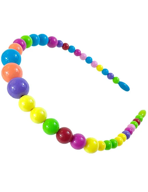 H698 Multi Color Bead Head Band 02 Rings